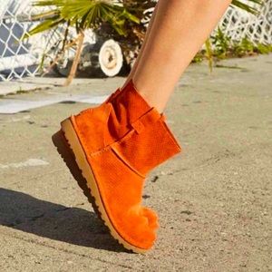 UGG Australia Classic unlined mini perforated boot in fire opal orange size 10